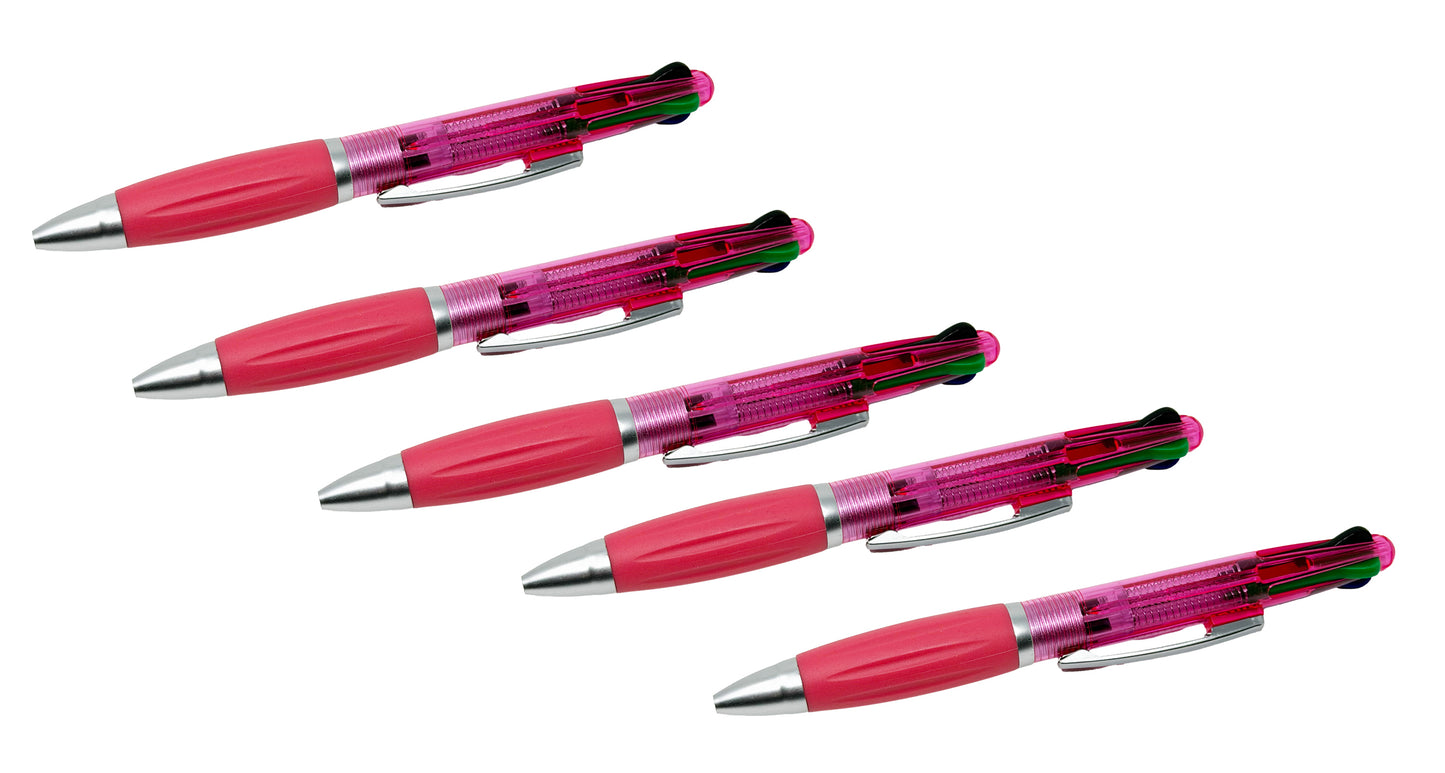 EMI 4 Color Ballpoint Chart Pen Set for Nurses, Blue, Black, Red, Green Ink, Comfortable Grip, Pocket Clip