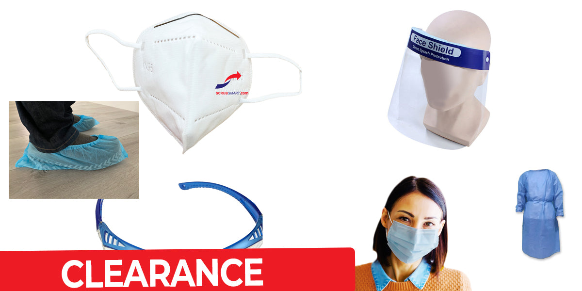 Personal Protective Equipment (PPE) Collection – Disposable Gowns, Shoe Covers, Face Shields, and KN95 Masks