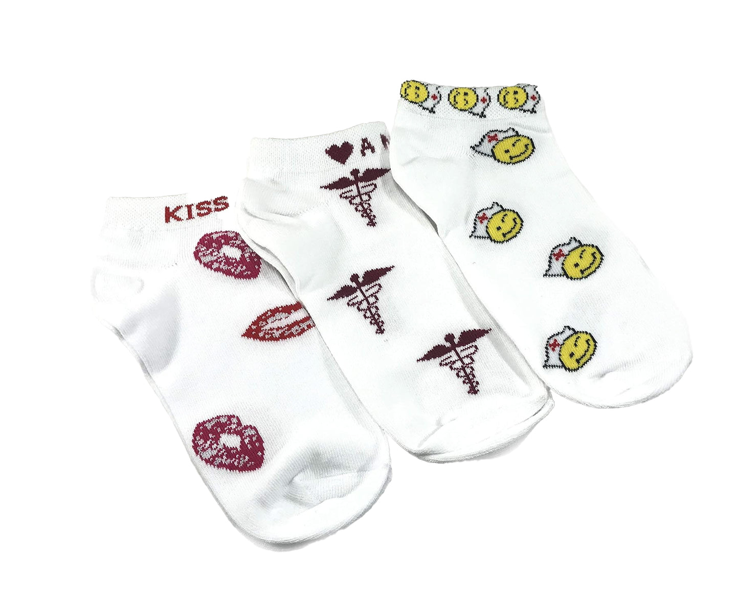EMI Nurse Socks – 3 Pack | Fun & Cute Prints for Nurses & Medical Professionals | Soft Cotton Blend, One Size Fits Most