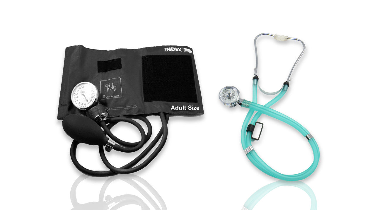 Clear Green Stethoscope and BP Set