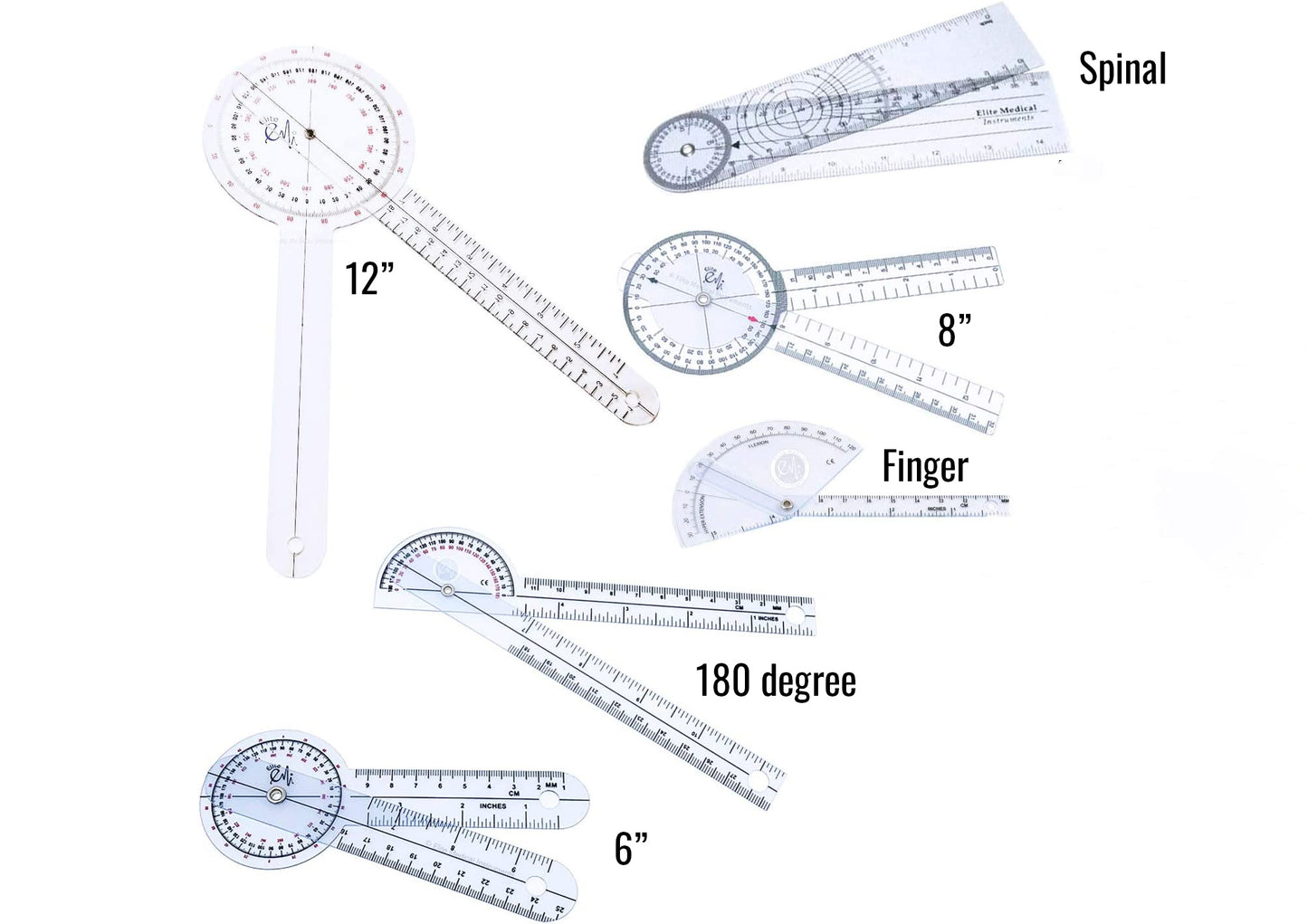 Physical Therapy Goniometer - 10 Bulk wholesale Lot Set - Select Size
