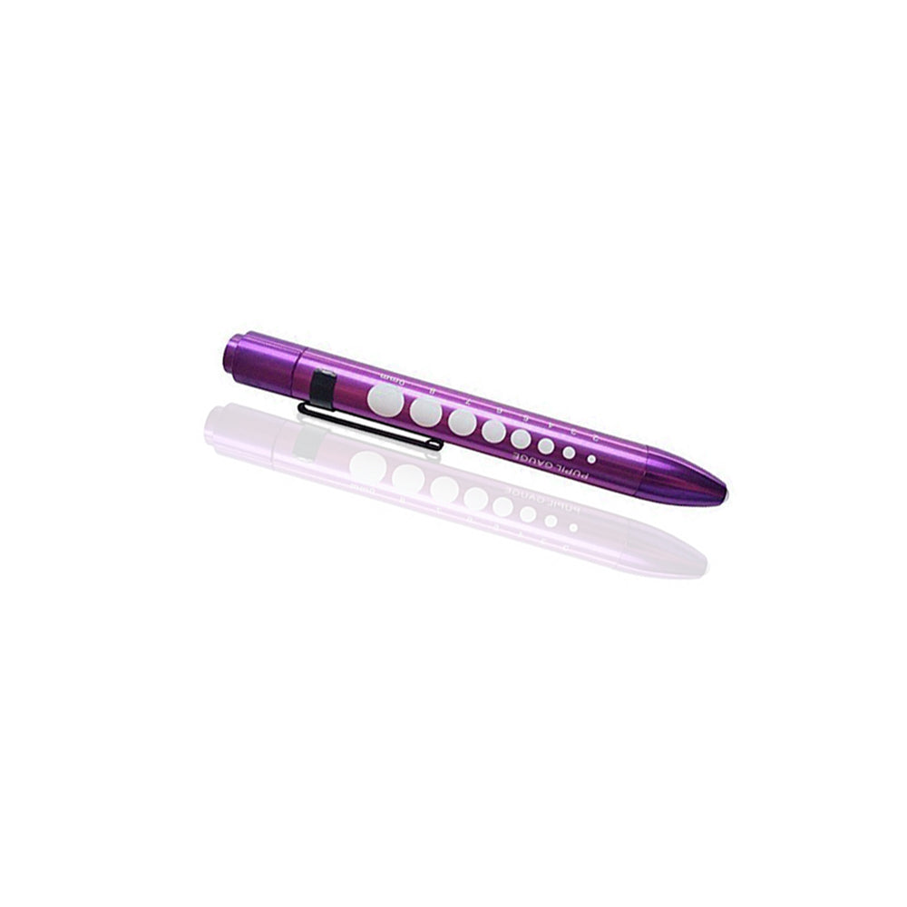 EMI Aluminum LED Pupil Gauge Click Penlight for Doctors, Nurses, and Medical Professionals - 2 Pack
