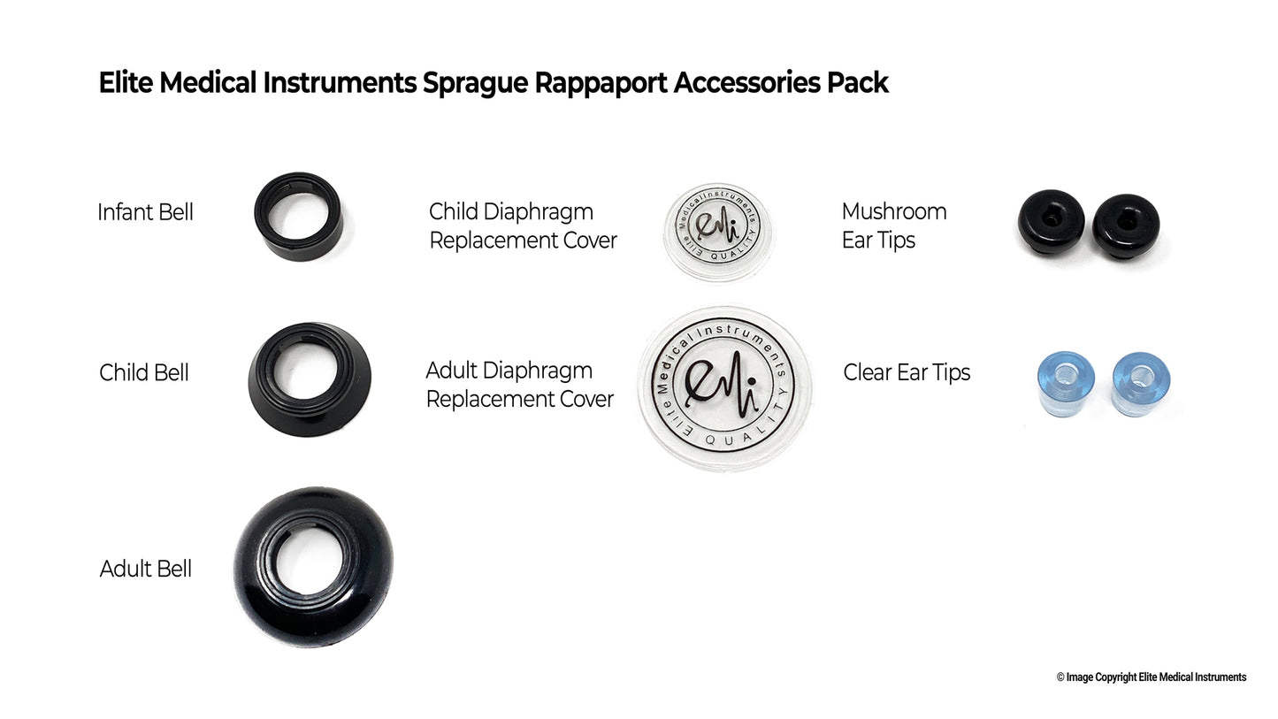 EMI Sprague Rappaport Dual Head Stethoscope #112 | Professional Medical Stethoscope - Stealth Black