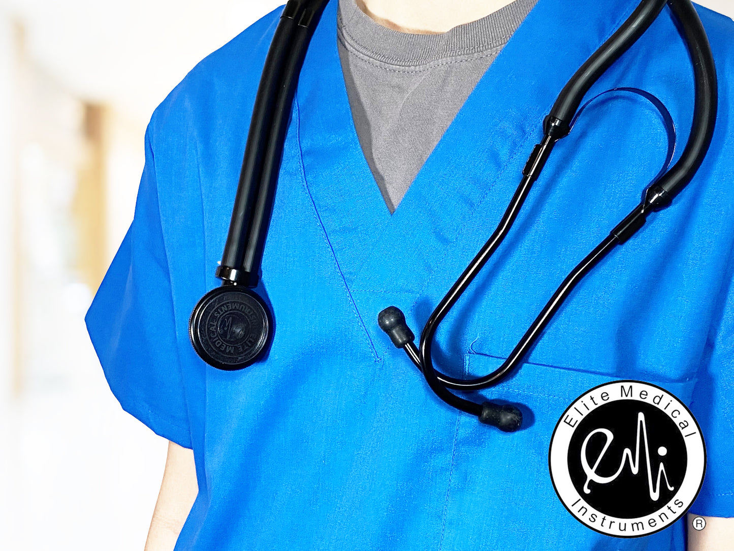 EMI Sprague Rappaport Dual Head Stethoscope #112 | Professional Medical Stethoscope - Stealth Black