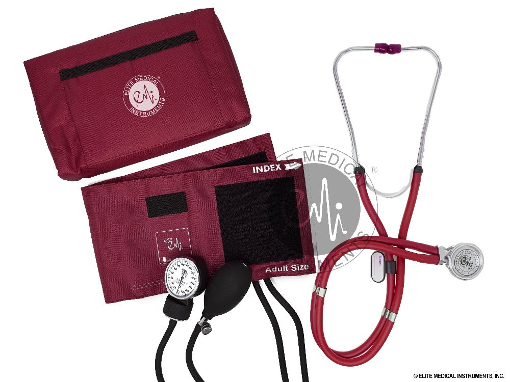 Stethoscope and Blood Pressure Cuff Set #330 Burgundy