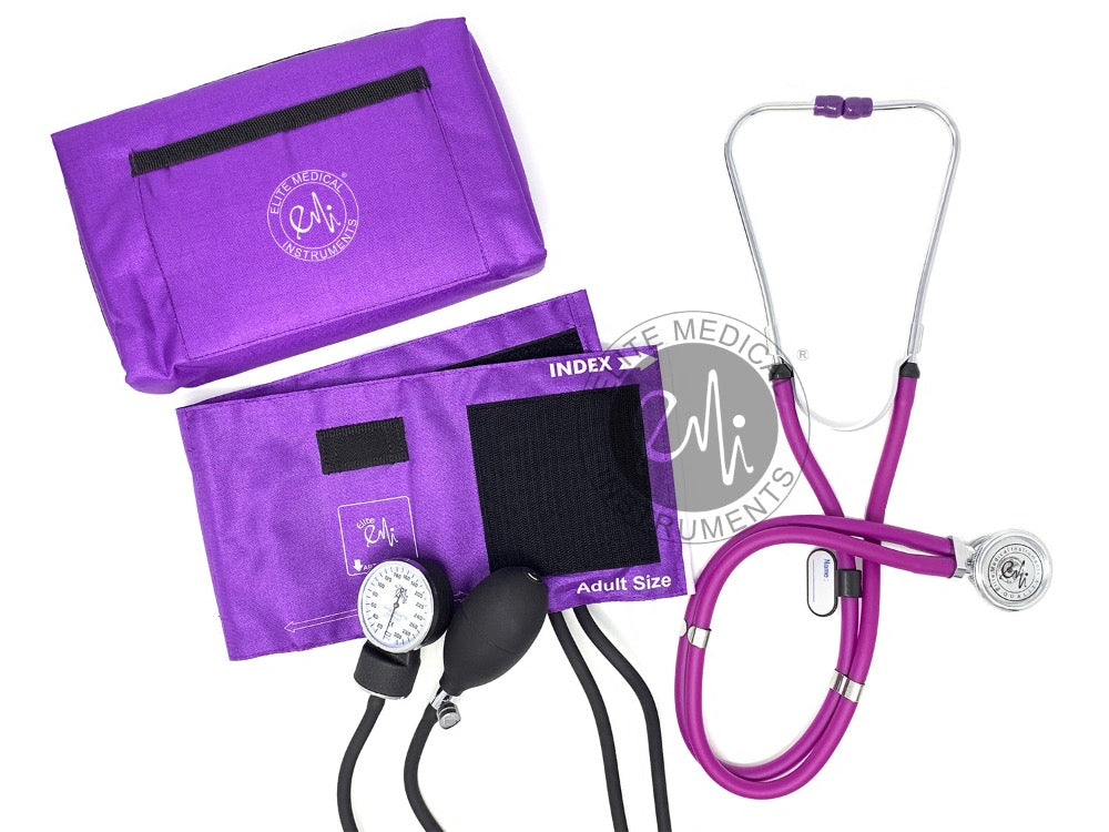 Stethoscope and Blood Pressure Cuff Set #330 Purple