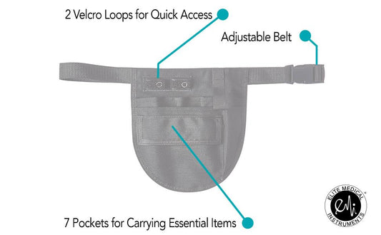 Small Apron with adjustable belt and 7 pockets for carrying essential items