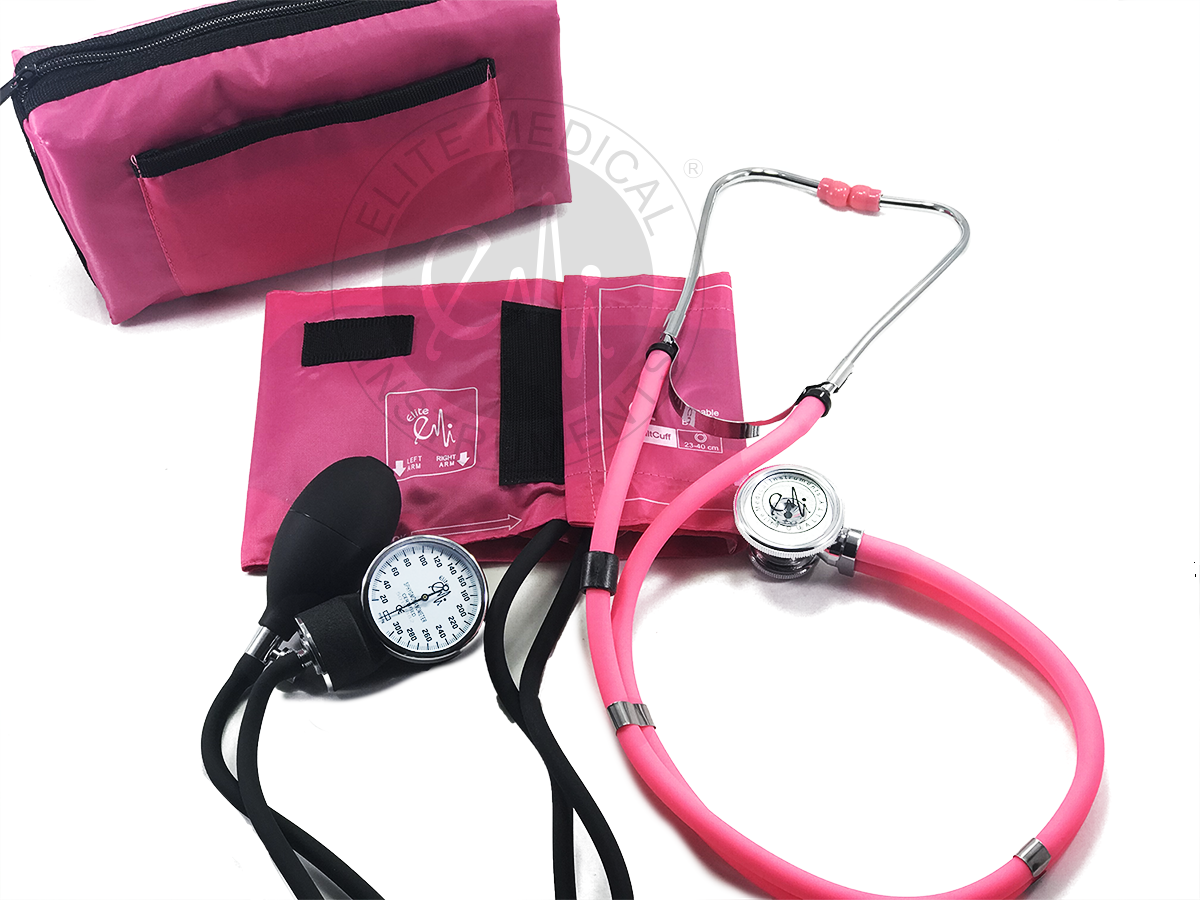 Stethoscope and Blood Pressure Cuff Set #330 Pink